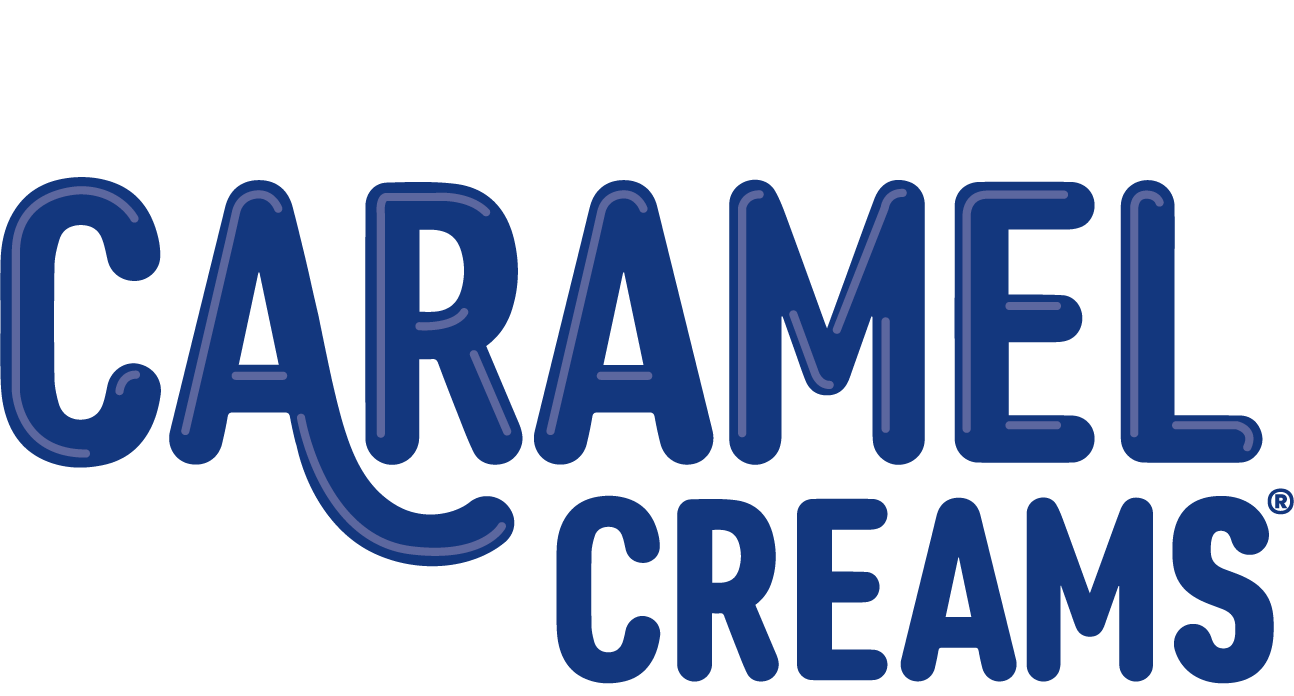 the Original Caramel Creams® logo in blue