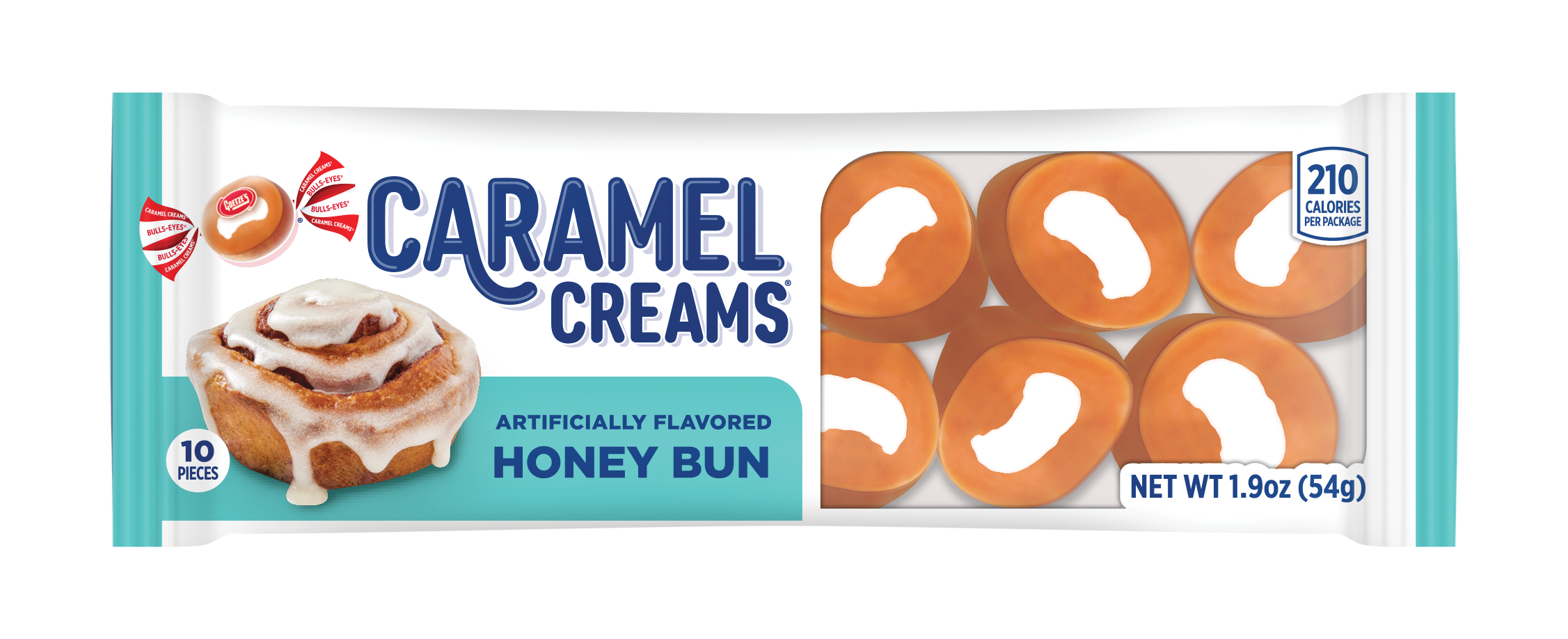 Honey Bun Caramel Creams 9 oz Tray Package.