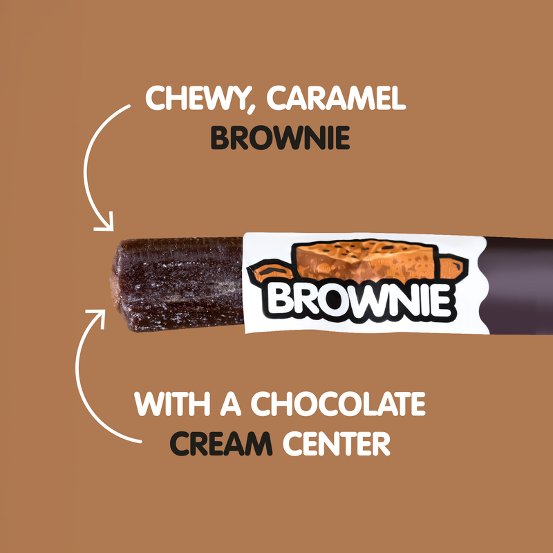 Chewy Caramel Brownie with a chocolate Cream Center