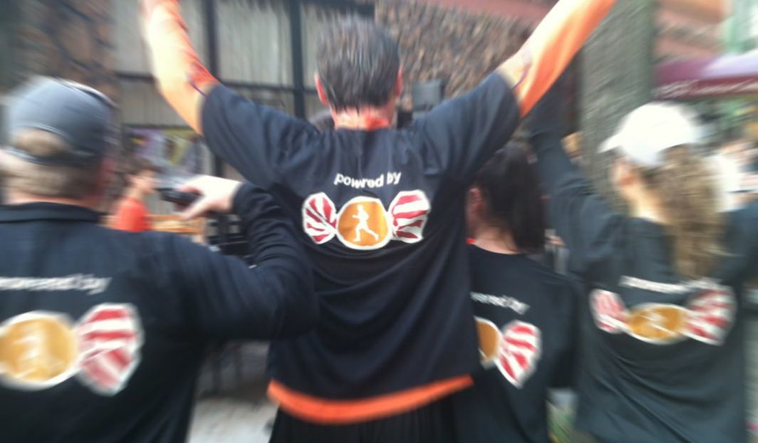 Team Give & Goetze members after running in the 2015 Baltimore Running Festival.