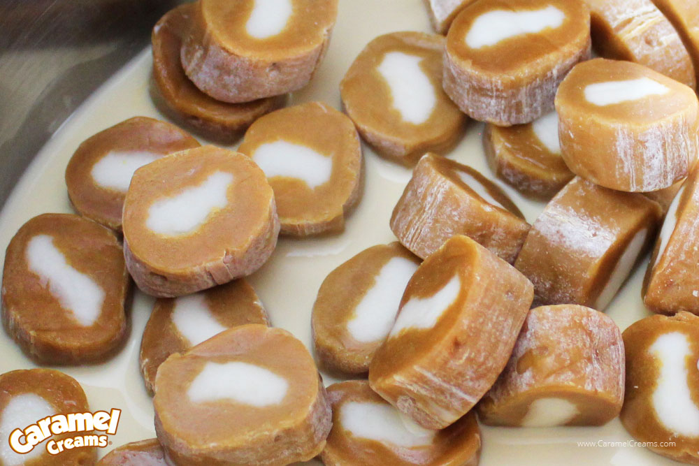Caramel creams in a mixing bowl