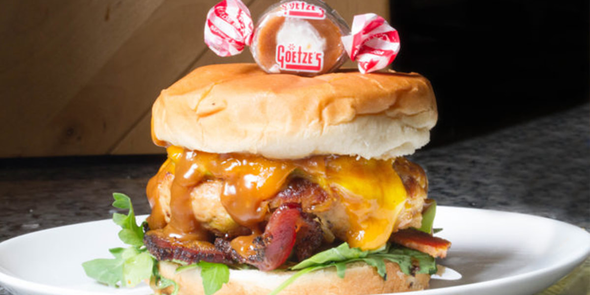 Caramel Infused Apple Cheddar Chicken Burger