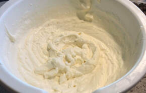Whipped cream in a bowl